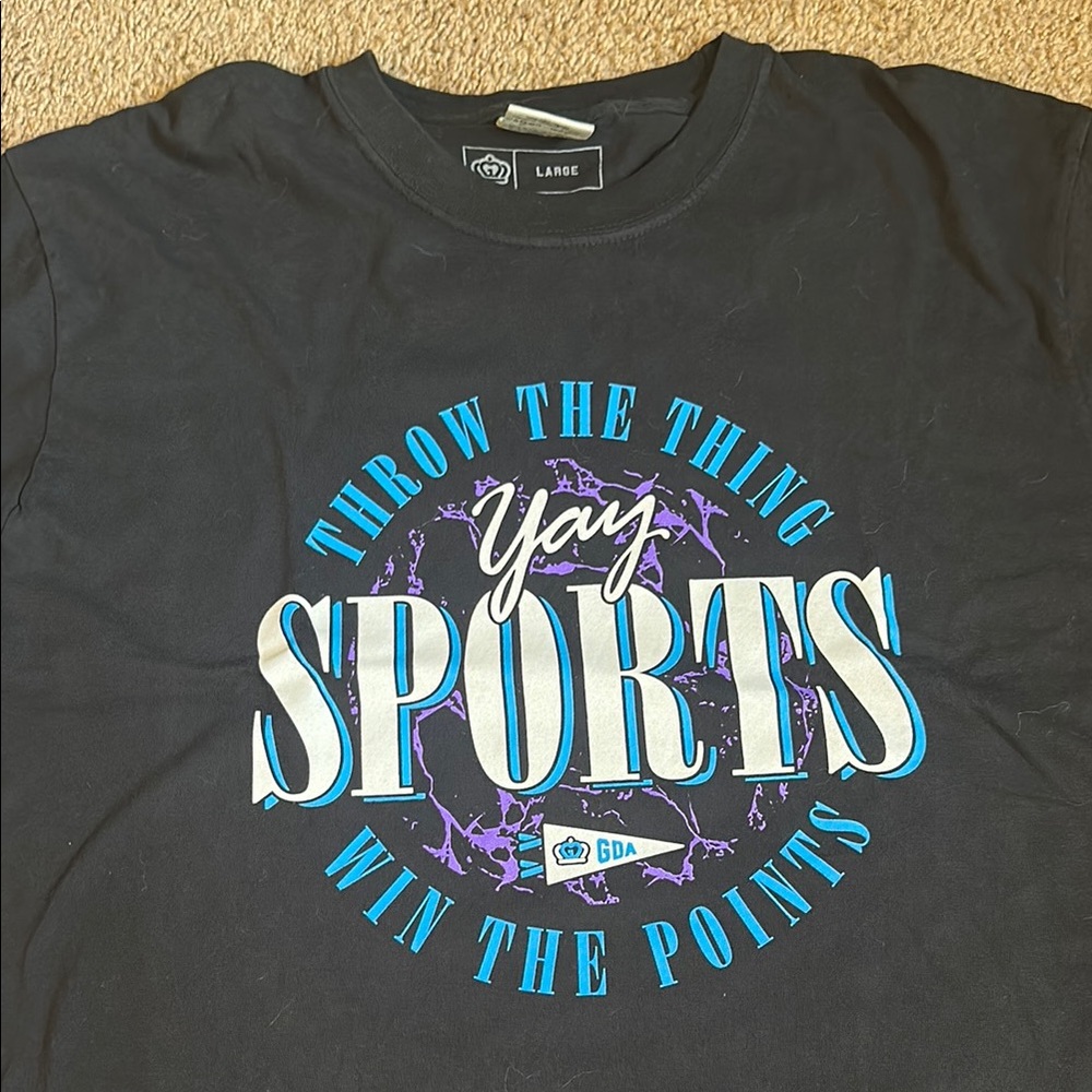 Black 'Yay Sports' Graphic T-Shirt